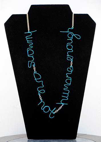 artwork entitled Humans are not humane enough